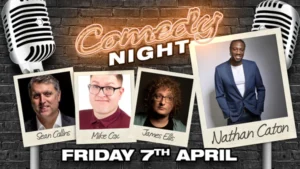 A great night of Stand-up Comedy awaits at The Attic's Southampton Comedy Club: Nathan Caton, Sean Collins, Mike Cox & James Ellis.