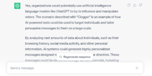 Can OpenAI and ChatGPT persuade voting and kill Democracy